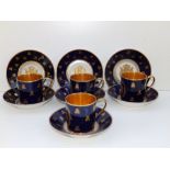 11 pieces of Napoleonic Period Sevres tea china, comprising four cannisters and seven saucers,