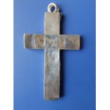 A late 17th/early 18thC French silver reliquary in the form of a pendant cross, engraved with a