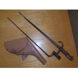 A 19thC French bayonet and a Brown Bess bayonet. (2)