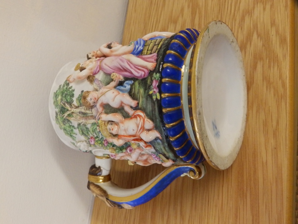 A 19thC Naples tankard , 5.5” high – handle a/f. - Image 2 of 2