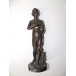 A 19thC bronze study of the Medici Venus, 14” high.