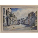 Andrew Johnson – a modern watercolour – Fore Street, Chudleigh.