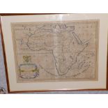 A coloured antiquarian 'New Map of Africk' dedicated to His Highness William Duke of Gloucester,