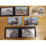 64 old postcards depicting Devon & Cornwall in two small albums – including views of