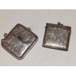 A Victorian silver vesta case/sovereign holder combined and a Victorian Birmingham silver vesta. (