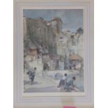 A signed Russell Flint colour print – Peasant girls in a Mediterranean town, 109/850, 19.5” x 14”.