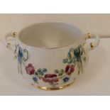 A small Moorcroft Macintyre two-handled bowl decorated in the Eighteenth Century pattern, 4.75”
