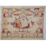 A colour printed handkerchief – Souvenir of The Great War, having portraits of political and