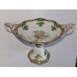 A Victorian floral decorated two-handled comport – 3/1782.
