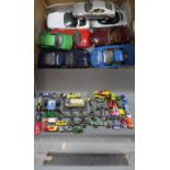 A collection of miscellaneous large scale model cars, diecast model racing cars,