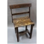 A miniature oak chair, having folding back,