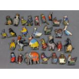 A near complete set of 1930's Britain's hollow cast Cococubs figures