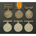 Two Second World War Defence Medals, both unnamed, 1939-1945 Medal, Great War Medal,