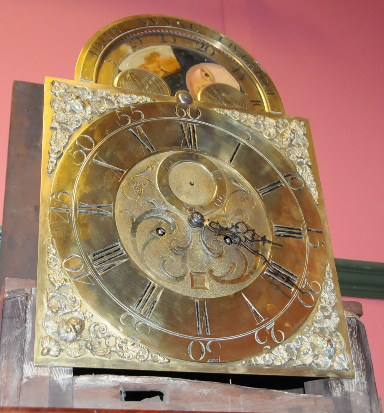 A George III mahogany longcase clock by John Wyke of Liverpool, with mahogany and marquetry case, - Image 10 of 14