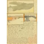 Percy Kelly, watercolour illustrated letter, Parton, Cumberland, Maryport and Van Gogh. 41.