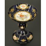 A Staffordshire enamel tazza, 19th century,