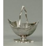 A George III silver sugar basket, London 1788 Henry Chawner, 150 grams, engraved with initials "DH".