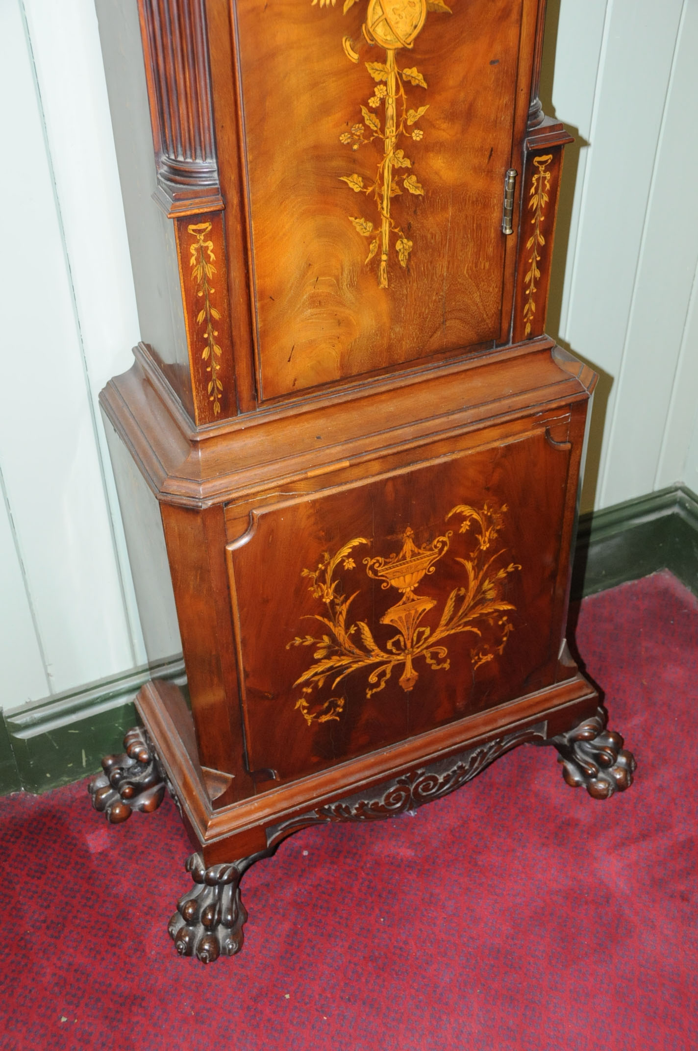 A George III mahogany longcase clock by John Wyke of Liverpool, with mahogany and marquetry case, - Image 6 of 14