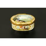 A Bilston enamel oval snuffbox, circa 1800,