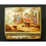 A French porcelain table snuffbox by Emile Claus, mid to late 19th century,