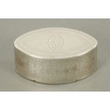 A George III bright cut silver snuffbox, Phipps & Robinson, London 1787, of navette form,
