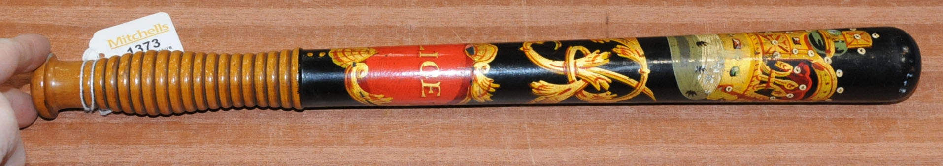 A Victorian painted wood police truncheon, - Image 4 of 6