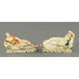 A pair of Staffordshire pearlware figures, Mark Anthony and Cleopatra, circa 1820,