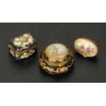 Three French porcelain coffres, late 19th/early 20th century,