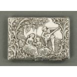 An embossed silver card case, Henry Matthews, Birmingham 1899,