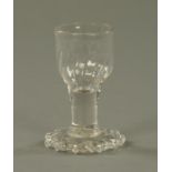A Georgian toasting glass, late 18th century,