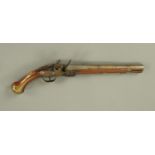 An early 19th century Spanish flintlock, with partially engraved barrel and lock,