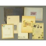 A folder containing a quantity of handmade birthday cards, Second World War period and later.