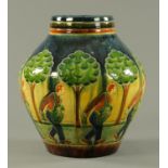 A large Dutch pottery vase, early 20th century,