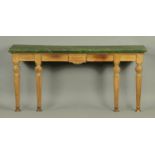 A 19th century oak console table, with simulated marble top,