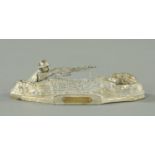 World War One Interest - A French cast spelter inkwell,