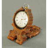 A good Black Forest carved softwood watch stand, late 19th century,