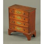 A rare oak and pine miniature chest of drawers by John Bubb, early 19th century,