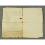 A Commonwealth period hand written deed, signed John Shipenson and others,