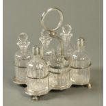 A six bottle cruet stand, late 19th century, by Cooper Brothers,