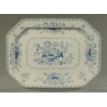 An Ironstone China blue and white transfer printed Nankin Jar pattern meat plate, mid 19th century,