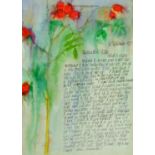 Percy Kelly, watercolour illustrated letter, "Rosehips", September 1977. 29.