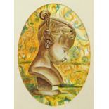 Pascale Bigot (French 20th century), profile bust of young lady, signed and dated '97,