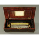 A late 19th century Nicole Freres rosewood cased musical box, playing six airs.