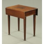 A 19th century mahogany Pembroke table, with rectangular flaps and single frieze drawer,