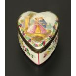 A French faience coffre, 20th century, heart shaped form,