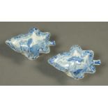 A pair of Spode Pearlware pickle dishes, early 19th century,