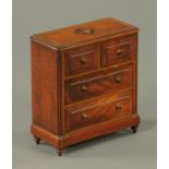 A mahogany and inlaid apprentice piece chest of drawers, late 19th century,