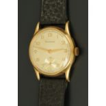 A gentleman's Pinnacle 9 ct gold wristwatch, with champagne dial,