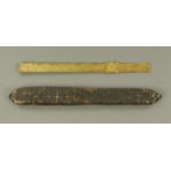 A rare brass hydrostatical steel yard, circa 1753, by Bradford Darby & Hulls,