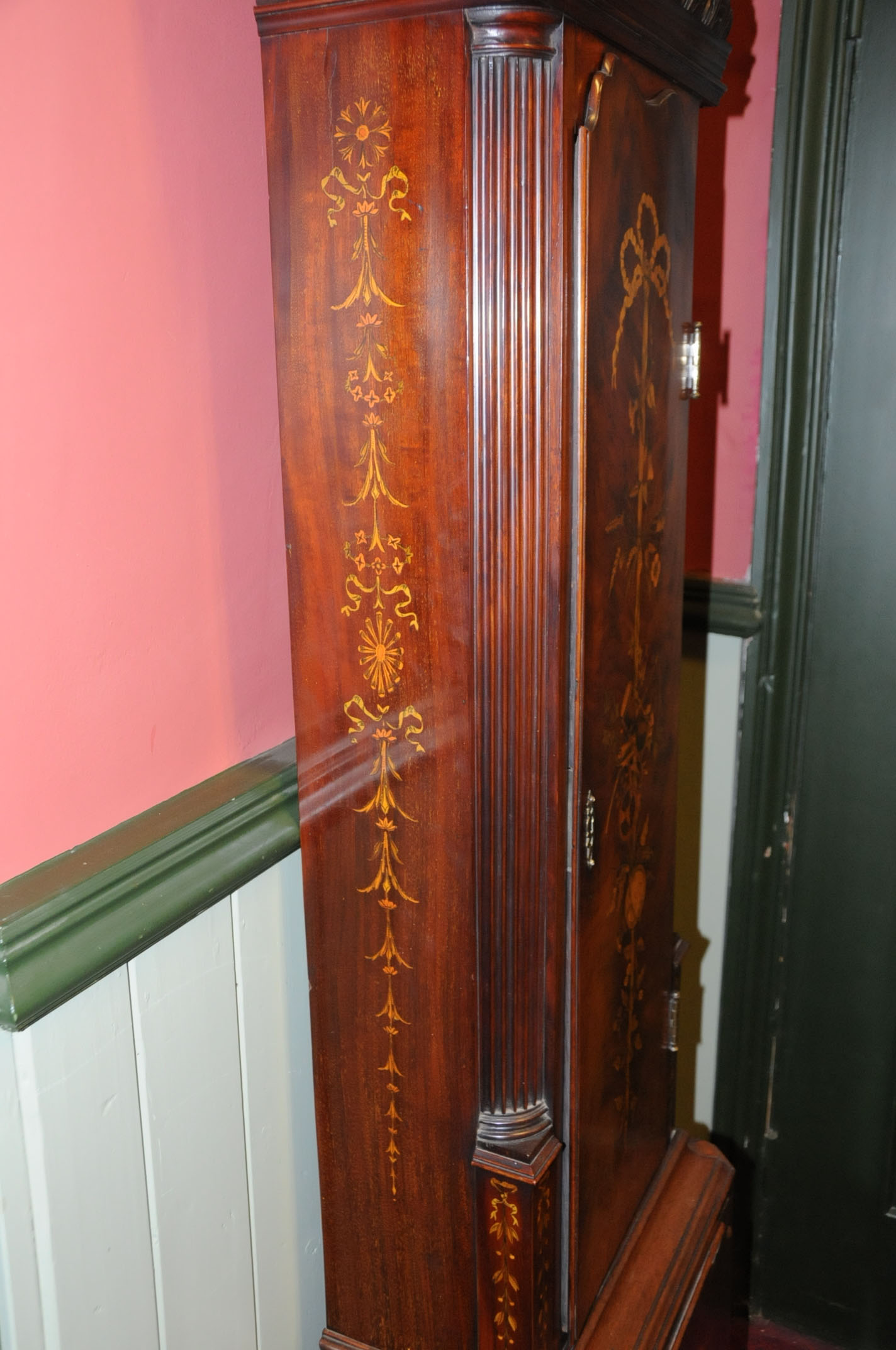 A George III mahogany longcase clock by John Wyke of Liverpool, with mahogany and marquetry case, - Image 13 of 14